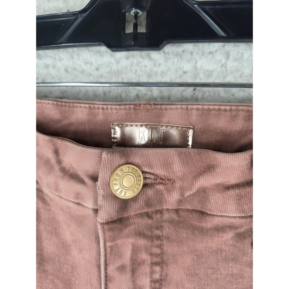 Kut Meg Fab Ab Wide Leg Jeans Womens 6 29x27 High Rise Raw Hem Stretch Mauve - Picture 15 of 16